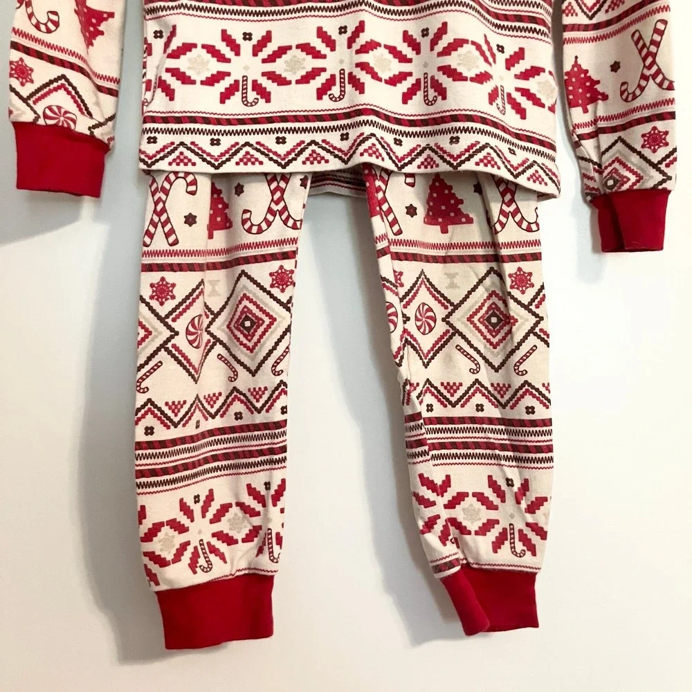 Children's Place Winter Christmas Holiday Pajama Set Red/White Fair Isle‎ Sz 3T